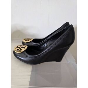 Tory Burch Black Lether Sally Pumps W5.5 (3.5" heel)